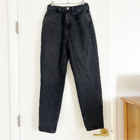 Zara Z1975 Mom Fit High Rise Black Jeans Size US 4 - Picture 4 of 9